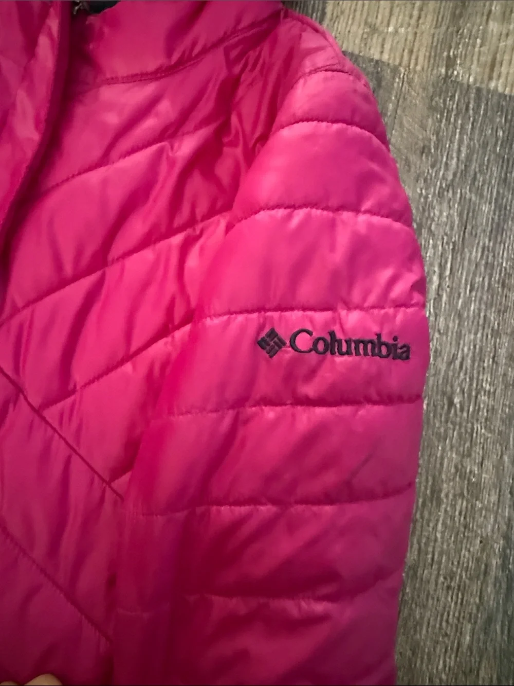 Kids Hooded Puffer Columbia Jacket - Hot Pink